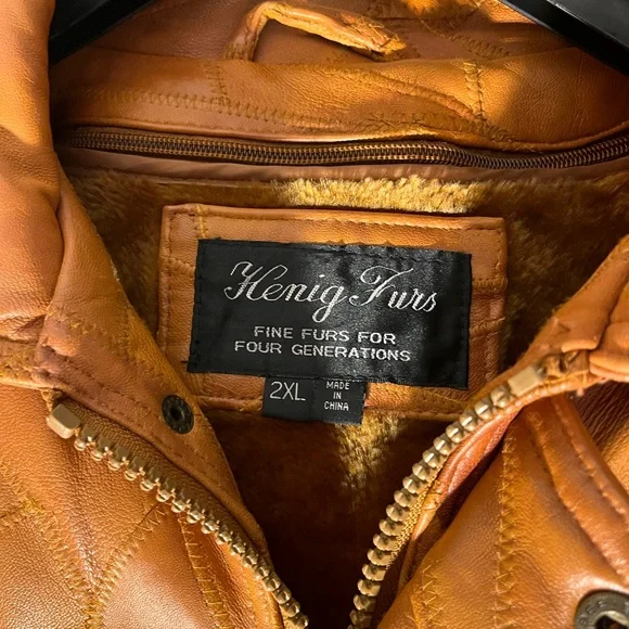 Men's Vintage Leather Bomber Jacket - Rich Brown Patch Work - Picture 3 of 7